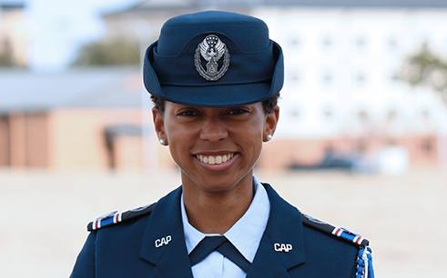 A Civil Air Patrol cadet officer in service dress uniform